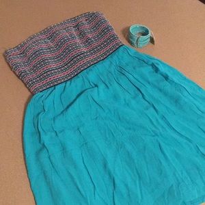 Bandage Dress with Flowy Skirt and Bracelet